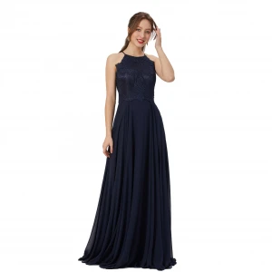 Elegant lace top short navy blue party dress bridesmaid dress mini dress