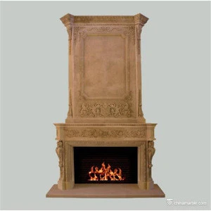 English Style Onyx Marble Antique Stone Fireplace For Sale