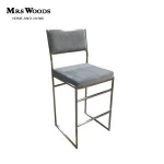 Event party wedding furniture light purple velvet stainless steel modern bar chair
