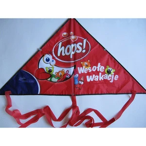 F368 Custom logo delta kite with polyester bag tails/thread and string for promotion event