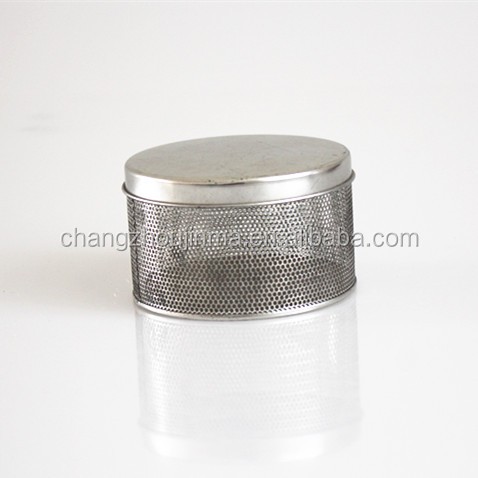 Factory direct sale round perforated tinplate box for packing gift retail