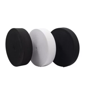 Factory direct sale stock supply imitation nylon black and white elastic band with sanding high elasticity soft elastic band