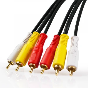 Factory direct sales good quality cable  Microphone computer amplifier speaker 3RCA Male to Male Audio Video Cable