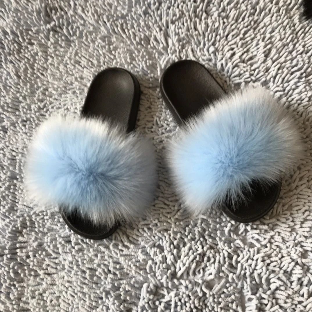 Factory direct wholesale 2021 new fashion indoor and outdoor baby slide ladies artificial fur slippers