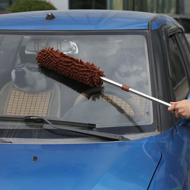 Factory outlet telescopic extendable handle chenille material feather duster car duster