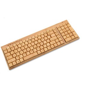 Factory PC 2.4GHZ bamboo natual health classic style wireless usb keyboard with customize logo