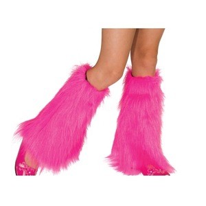 Factory Price Fluffies Leg Warmers Solid Color Pink Fluffy Boot Covers Furry Leg Warmers