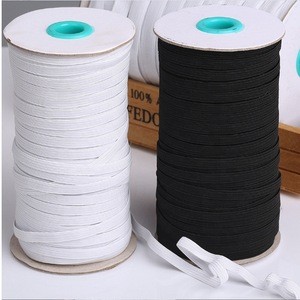 Factory Supply White Black Color Knitted Braided Elastic Band For Sewing For Garment Accessories