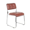 Factory wholesale Interior furniture Low back Metal arched legs PU leather seat living room chair