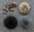 Import Factory wholesale natural or multi color detachable large raccoon fur pompon pom poms with snaps from China