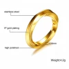 Fancy Womens Stainless Steel Gold Plated Twist Mobius Ring Dainty Wedding Promise Band Ring