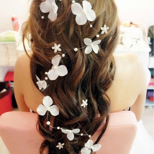 Fashion bride flower fabric flower wedding decoration pearl hair band hair accessories