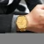 Import Fashion Mens Watch 39mm Gold Solid Stainless Steel Band IPG Chrono Watch waterproof from China