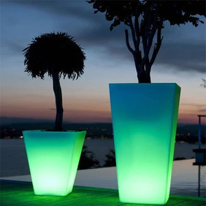 Fashion RGB LED Large Flower Plants Pots Solar LED Flower Pot Light/decorative flower planters light control