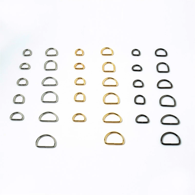 Fashion Smooth Polishing Buckle Rings Plated Metal Zinc Alloy Bag Belt Hardware Accessories D Ring