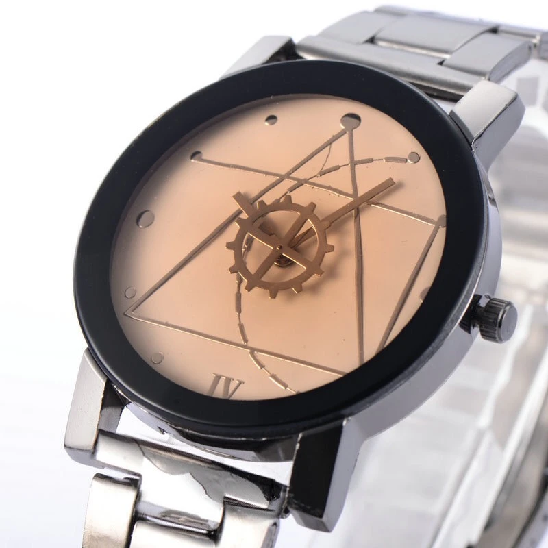 Fashion Stainless Steel Alloy Quartz Analog Digital Clock Men Wrist Watch
