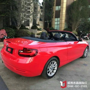 Fashionable Glossy Crystal Red car color change Pvc vinyl wrap film