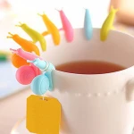FDA hot sale lovely snail shape tea bag silicone hanging bag clip