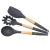 Import FDA standard kitchen 6 piece silicone cooking utensils with wooden handle from China