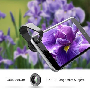 Fish eye Lens 3in 1 Clip-on Cell Phone Camera 180 Degree Fisheye Lens+Wide Angle+Macro Lens for iPhone 7PlusXiaomi & More