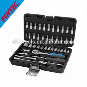 FIXTEC Masonry Tools 46PCS 1/4 Socket Set For Sale
