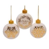 Flat Porcelain and Gold LED Lit Christmas Tree Ornaments On Sale