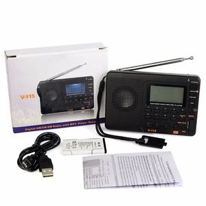 FM/AM/SW Radio Multiband Radio Receiver Bass Sound MP3 Player REC Recorder Portable Radio with Sleep Timer