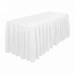 Foldable table cloth Accordion Pleat Polyester Table Skirt  for Wedding Banquet  Restaurant party Halloween decoration
