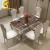 Import Foshan furniture factory glass table top dinning table set dining table with 6 chairs DT002 from China