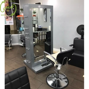 Foshan Great Wooden Makeup Salon Furniture Modern High Quality Salon Styling Station Hairdressing Hair Salon Mirror Station