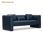 Foshan Three seats PU Leather office sofa set modern design office furniture lounge sofa