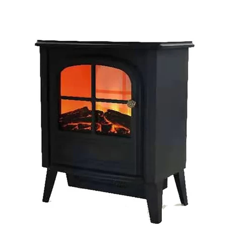 Freestanding Small Cast Iron Wood Burning Electric Fireplace Mini Portable Stove Heater 120v 240v with Master Flame