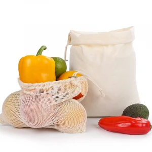 Fruit drawstring mesh bag  cotton net bag  bag for food