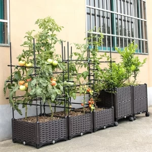 Garden building outdoor plastic custom large green house raised garden bed foldable planter box
