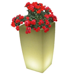 garden supplies flower pots/large flower pots/PE plastic lighted led flower pots & planters
