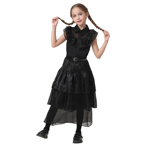 Wednesday Raven Womens Dress Addams Costume