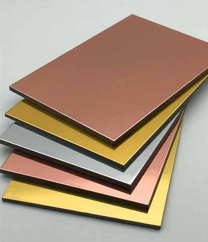 Gold or Silver MIRROR Aluminum Composite Panel ACP ACM for wall cladding