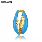 Gold plated accessories brass fitting fashion bisuteria jewelry jhumka shell accessories for women charm earrings and necklace