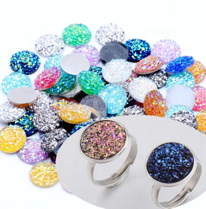 good quality and colorful DIY decorative rhinestones 12mm round shape resin rhinestones flat back