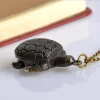 Good Quality New Bronze Antique Turtle Pocket Watch Necklace With Chain Watch