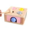 Hammering and pounding wooden toy with mallet , educational children pounding bench