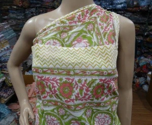Hand Block Print Sarong Pareo Swimwear Cotton Scarf Summer Women&#39;s Dress Beach Party Wear