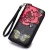 Import Hand-painted flower good-looking handbag fashion genuine leather purse long zipper women wallet from China