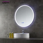 Hand touch switch smart bathroom makeup mirror with LED lighting wall mount