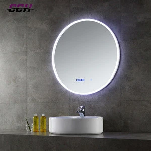 Hand touch switch smart bathroom makeup mirror with LED lighting wall mount