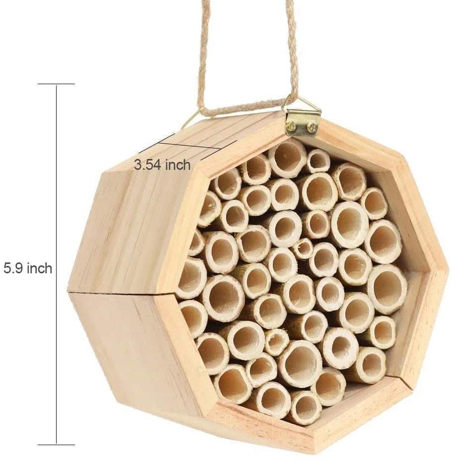 Handmade Natural Bamboo Bee Hive, Mason Bee House Tubes for Attracts Peaceful Bee Pollinators to Enhance Your Garden&#x27;s