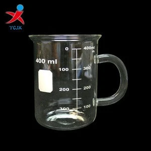 handmade pyrex borosilicate measuring glass beakers cup mug with handle