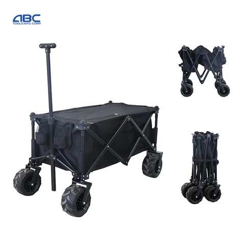 Heavy duty steel folding beach/camping/picnic/sand/outdoor utility wagon cart collapsible wagon trolley
