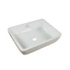 HEGII high-end ceramic handmade glossy white bathroom sinks countertop wash rectangle shape art basin