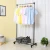 Import Height adjustable stainless steel Single pole telescopic clothes hanging racks display stand metal garment rack from China